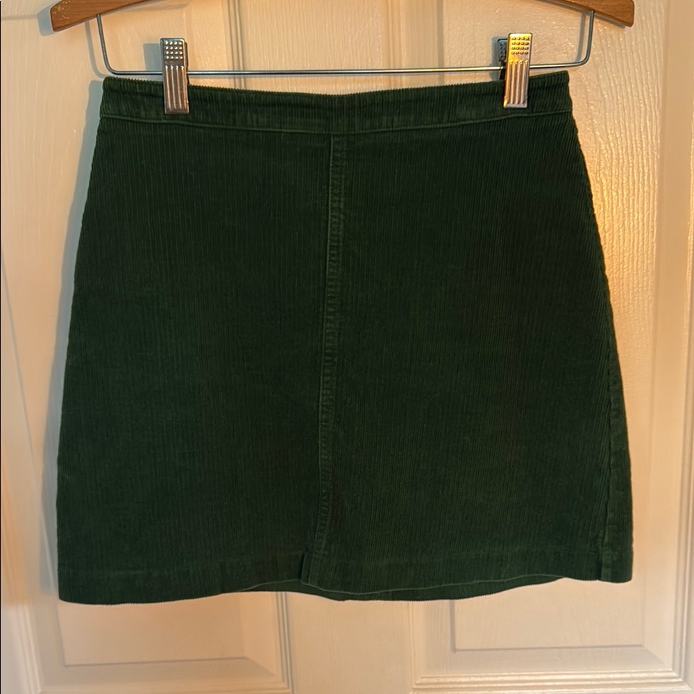 Green Corduroy Mini Skirt